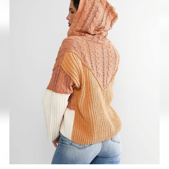 Miss Me Chenille Hooded cardigan Sweater SZ.M - Picture 2 of 11